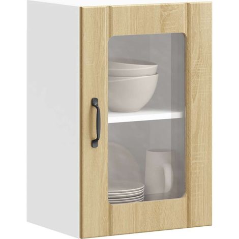 Küchen-Hängeschrank mit Glastür Lucca Sonoma-Eiche