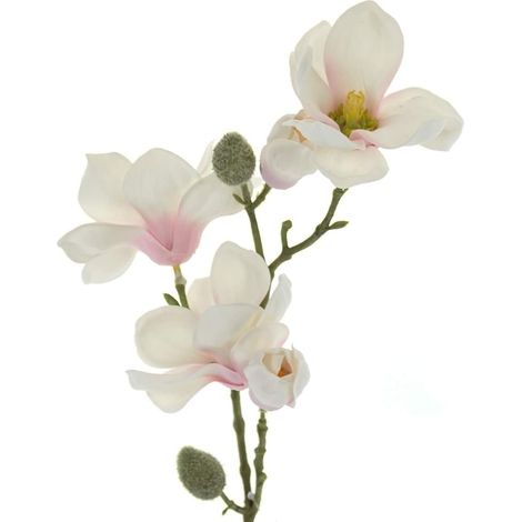 DPI – Branche de magnolia artificielle – Blanc et rose, hauteur 42 cm (1/2)