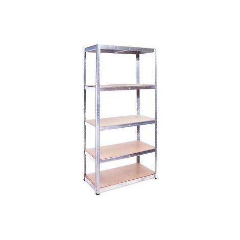 Étagère étagères Magazzino étagères métal galvanisé 5 étagères L90 x P40 x H180 cm Bois Max 875 kg (1/5)