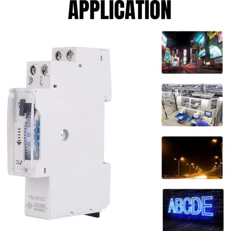 Interruptor temporizador Ej.Life Mini interruptor de encendido de alta precisión, inteligente, de riel monofásico con accionamiento manual para alumbrado público TM610C, 220 V, IP20 (1/5)