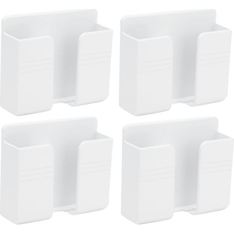 Lot de 4 étagères de rangement murales sans perçage, support de chargement pour téléphone portable avec télécommande, rayures horizontales (1/5)