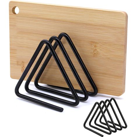 Schneidebrett Halter Schwarz Mit 4 Fächern Küchen Organizer (1/5)