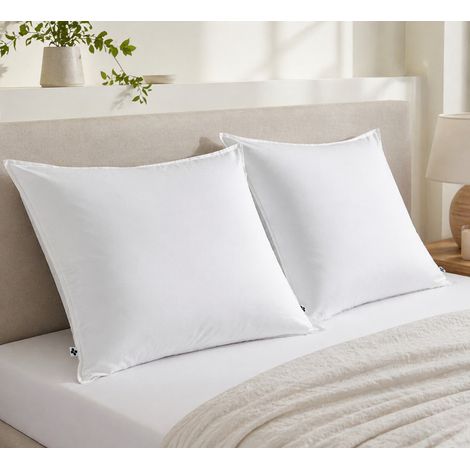 Lot de 2 Taies d’oreiller 63 x 63 cm – Viscose de Satin de Bambou – Blanc – SALOMÉ (1/5)