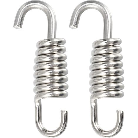 2 Pièces Ressort Échappement Pour Moto 43mm 1.69" Acier Inox Argent, Longueur 43mm/1.69", Pour Scooter VTT, Crochet Pivotant, Résistant Haute Température