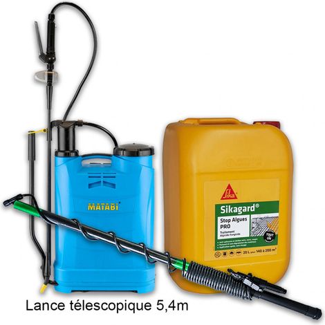 Matabi – Pack pulvérisateur Evolution 16L – Pulvérisateur à pression précise – Lance télescopique 5,4m – Stop algues PRO 20L (1/5)