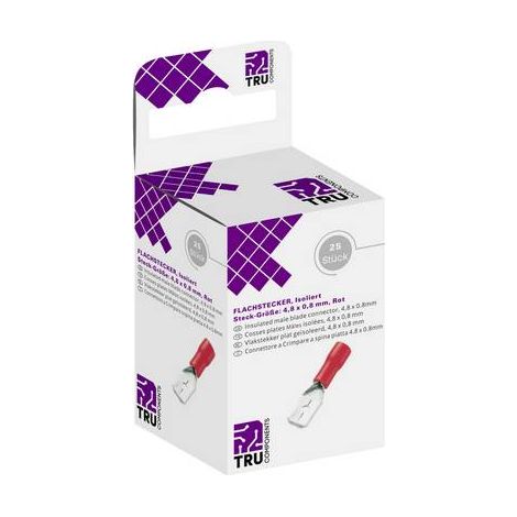 TRU COMPONENTS T1904C109 Assortiment de cosses à languette mâles Largeur d'accouplement: 4.80 mm Épa (1/3)