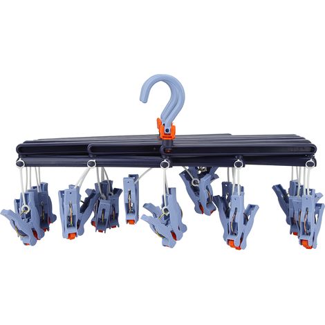 Cintre séchant extensible PP 29 pinces rotatif 360° compact (1/5)
