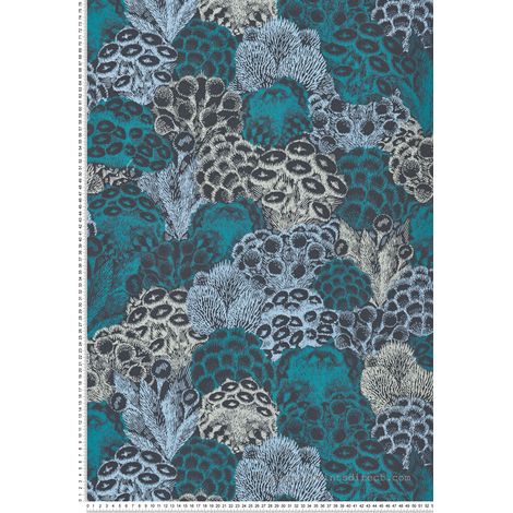 Papier peint Nature Bleu canard Cuisines & Bains Lutèce