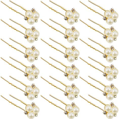 Epingle À Cheveux Perles - 18 Pièces - 3 x 0,4 Pouces - Finition Or Rose - Pour Mariage Fête Soirée Anniversaire (1/5)