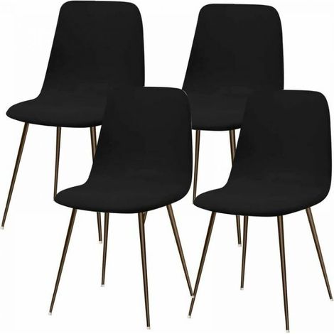 Black Scandinavian Stretch Chair Cover Set of 4 Modern Dining Room Chair Cover Washable Universal Kitchen Chair Cover Home Kitchen Decor (1/5)