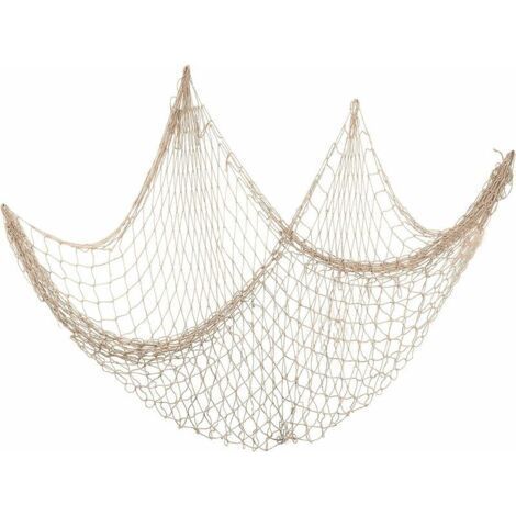 Tenture murale décorative en coton 1,5 x 2 m – Style méditerranéen beige – Accessoire nautique pour salon, salle de bain, fête pirate (1/5)