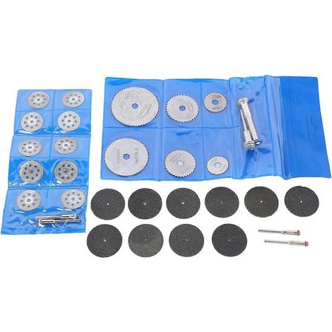 Kit de 32 disques de coupe et de meulage circulaires en acier rapide pour métaux (1/4)