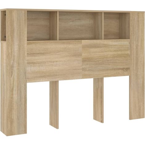 Maison Exclusive - Mueble cabecero color roble Sonoma 140x18,5x10 (1/5)
