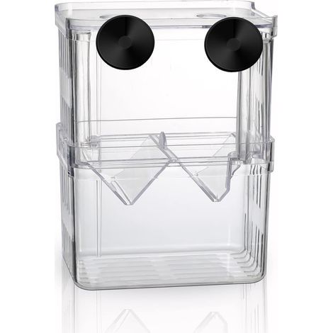 Breeding Box, Acrylic, Transparent, Insulated Compartment, Suction Cup, For Aquarium, Fry, Shrimp (1/5)