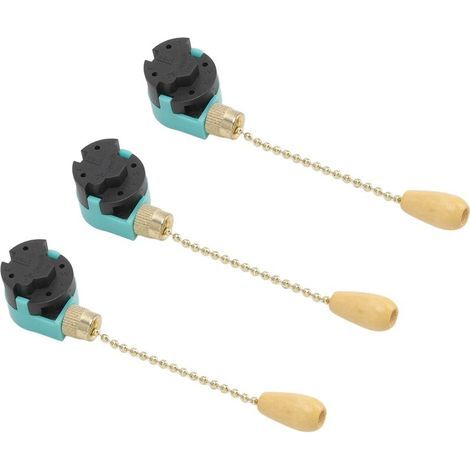 3-teiliger Zugkettenschalter, 3-stufiger 4-adriger Deckenventilator-Lichtschalter für Deckenventilatorlampen und Wandleuchten (Gold) (1/5)