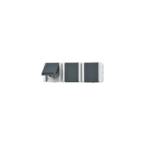 Jung Triple prise SCHUKO®, câblée, 16 A 250 V , horizontal, IP 44, WG 800, anthrazit 8230 W