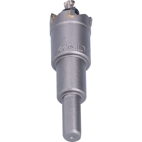 Scie cloche en acier rapide à trois lames, conception à angle d'inclinaison, outil de coupe durable pour le métal, clé hexagonale incluse, 22 mm