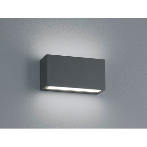 Rechteckige Wandleuchte Trent Led IP65 Anthrazit Double Emission Trio Lighting (1/5)