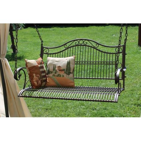 DanDiBo Hängebank Metall Garten 82505 Schaukel mit Ketten 1m Gartenschaukel Baumschaukel Bank Hollywoodschaukel Schaukelbank