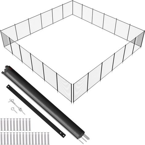 Piscine creusée : protection enfants et animaux, barrière de sécurité amovible 1,21x21,95 m pliable en maille PVC Teslin (1/5)