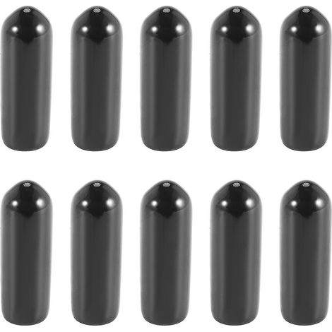 Lot de 100 embouts en caoutchouc noir pour tubes ronds en PVC de 4 mm de diamètre intérieur, protégeant les filetages. (1/4)