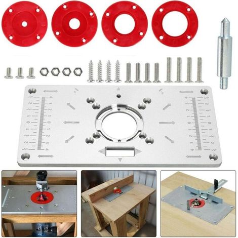 Insert de de toupie en Aluminium,d'insertion de routeur en Aluminium Robuste - Table de toupie en Aluminium d'insertion bancs de Table de toupie Outils en Bois fraisage Machine de Coupe (1/5)