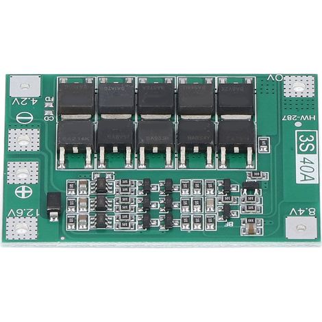 Carte de Protection 40A pour Batterie Li-ion 3S 18650 avec Module d'Équilibrage 12.6V-13.6V (1/5)