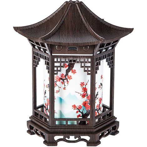 Humidificateur et veilleuse style pavillon chinois - Décoration zen pour salle de yoga, salon de thé, chambre et bureau avec brume apaisante et fonctionnement silencieux.