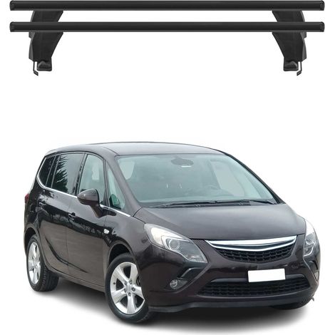 OMAC Dachträger Querträger Alu für Opel Zafira C Tourer 2011-2019 – Abschließbar – T-Nut – City-Crash-getestet – Max. 50 kg Schwarz (1/5)