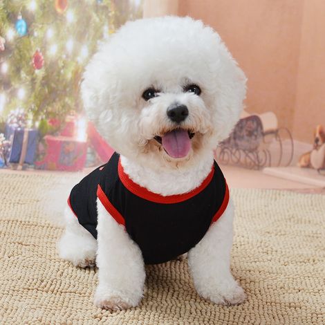 Gilet noir en polyester imprimé tête de mort, déguisement amusant pour animaux de compagnie (chiens et chats), idéal pour Halloween. (1/5)
