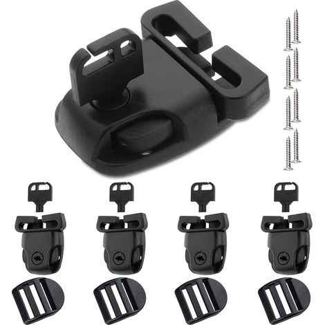 Kit de 4 clips de fixation pour couverture de spa, kit de remplacement pour couverture de spa avec clé et vis, accessoires pour sangles de fixation de couverture de spa (1/5)