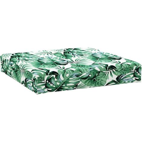 Coussin de plateau à motif de feuilles, dimensions 60x60x9,5 cm, en tissu. (1/5)