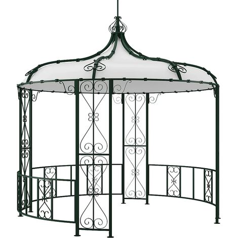 Chiosco da giardino D300 x H305 cm in Metallo stile ferro battuto Verde  - TILCARA