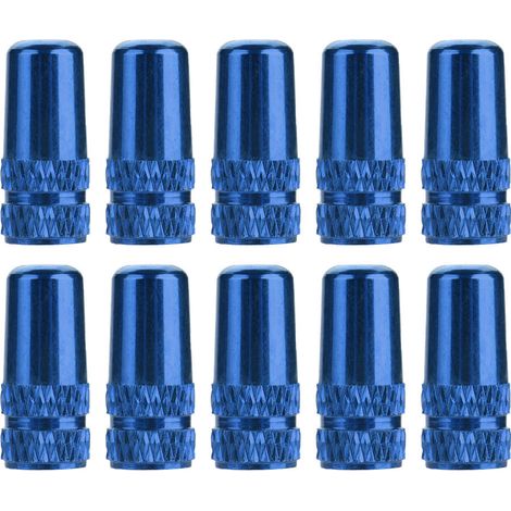 10 pièces bouchons de valve en alliage d'aluminium pour vélo (bleu) (1/5)