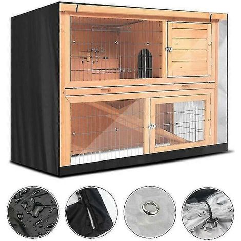 Housse de protection contre la pluie pour cage à lapins, adaptée aux cages pour lapins, aux cages pour animaux de compagnie et aux cages pour furets. (1/5)