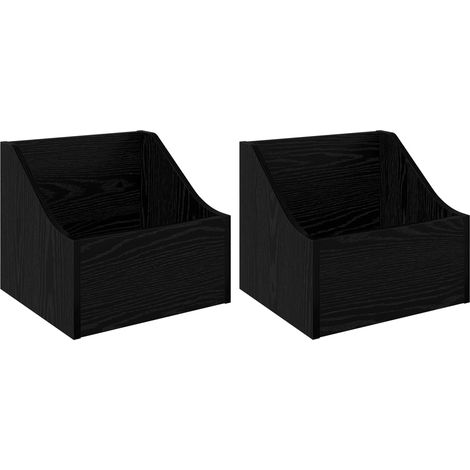 Caja de discos LP 2 uds. Roble Negro 37 x 33 x 32 cm vidaXL