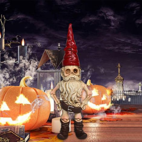 Squelette en résine Yue Xinghui, décoration Halloween pour intérieur et extérieur, détail réaliste rouge (1/5)