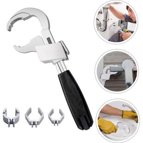 Clé de salle de bain, accessoires de robinet de cuisine, clé multifonctionnelle pour débouchage, grande ouverture 80 mm (1/5)