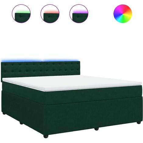 Maison Exclusive - Boxspringbett mit Matratze Dunkelgrün 180x200 (1/5)