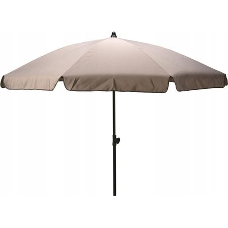 Parasol de jardin inclinable Ø 2 m taupe - Toile polyester 180 g/m² - Protection UPF 30+