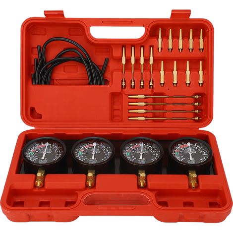 Kit de jauge de synchronisation de carburateur pour moto 4 cylindres avec 4 tuyaux en caoutchouc (1/5)