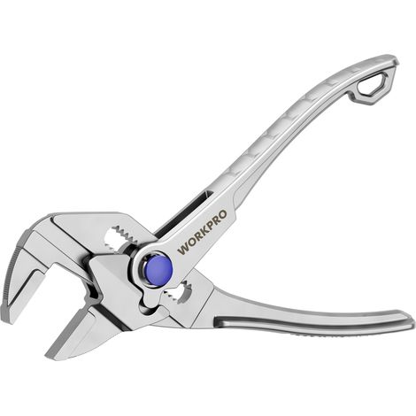 WORKPRO Mini Clé à Pince 100 mm, Pince Réglable en Acier Allié Haute Résistance, Mors Parallèles, Revêtement Anti-Corrosion, Outil EDC Compact pour Espaces Étroits et Usage Polyvalent, Argenté