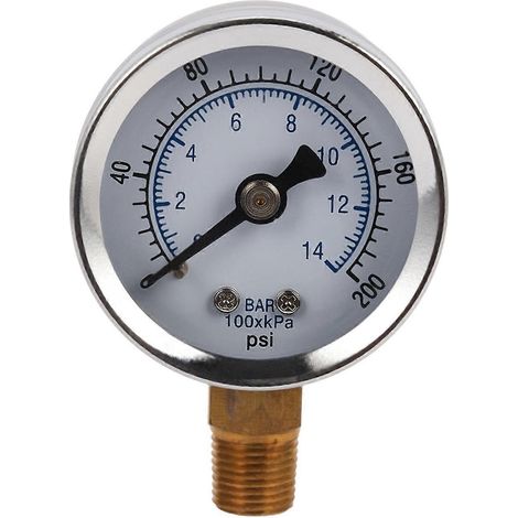 Manomètre 0-14 bar (0-200 psi) / 1/8 NPT pour compresseur d'air (1/5)