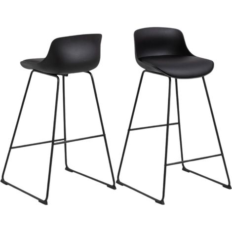 Tabourets de bar en métal et simili (lot de 2) - LILIAN (1/5)