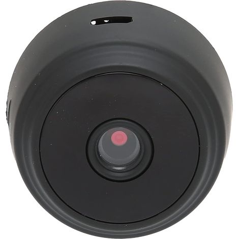 Mini caméra Wi-Fi noire, 1080p, magnétique, sans fil, rechargeable, avec base, pour le bureau et la maison