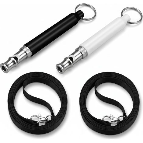 Sifflets Ultrason pour Chien, 2 Pièces, Noir et Blanc (1/5)