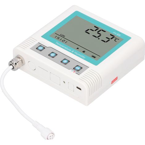 Enregistreur de données de température USB avec écran LCD externe et sondes de précision, alimentation DC 5V (1/5)