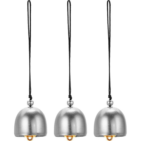 Windspiel 3 Stück Metall Retro Chinesisch Rund Silber Schwarz für Garten & Camping