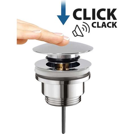 "PILETTA CLICK CLACK PER LAVABO IN OTTONE 1""""1/4 - Cromo"