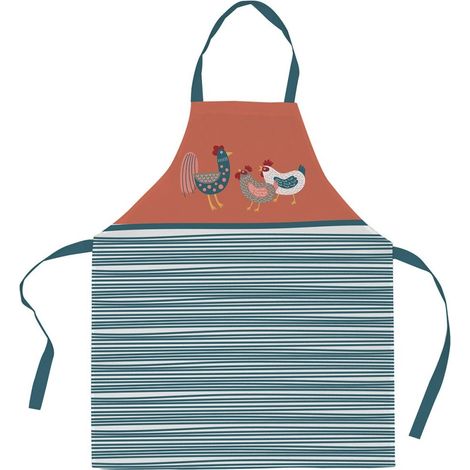 Tablier avec sangle ajustable 80x85 cm Poule ou Coq coton (1/3)